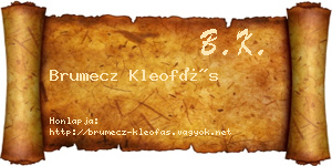Brumecz Kleofás névjegykártya